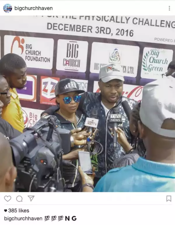 Churchill shares photo of him and Tonto Dikeh at his charity event on IG